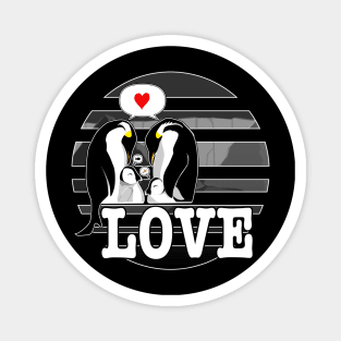 Penguin family love Magnet